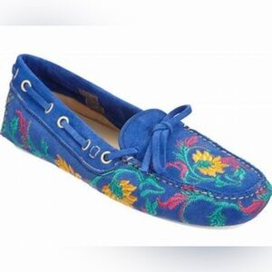 Alberto Moretti Embroidered Floral Driver loafers. Size 10
